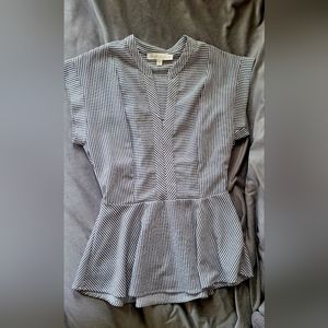 Grey and White striped blouse